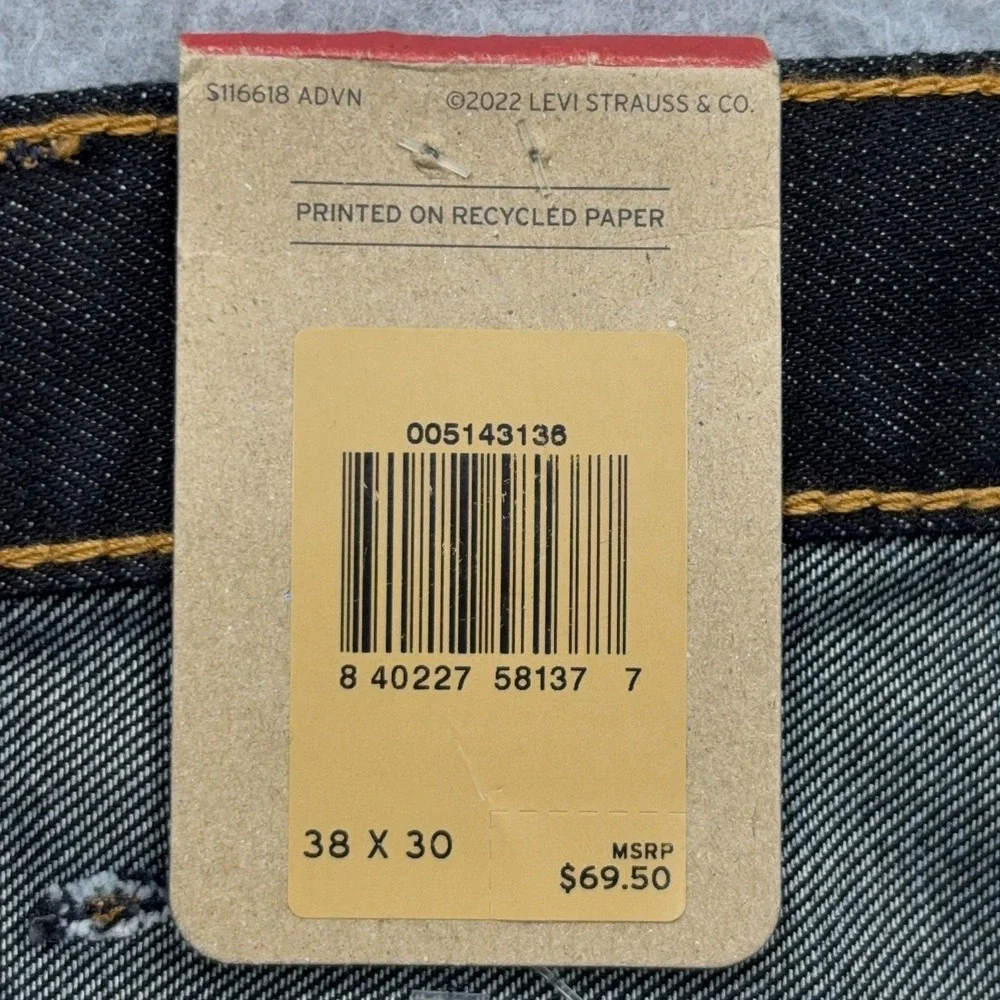Levi's 514 Jeans Mens 38x30 Dark Indigo Blue Denim Straight Fit Stretch Modern